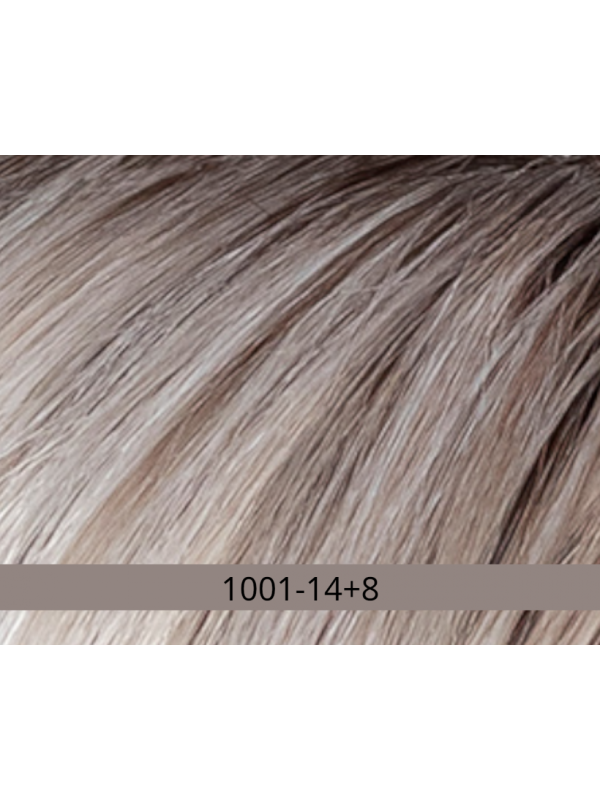 Perruque Kate Lace Small Gisela Mayer : coupe courte lisse asymétrique, lace front invisible, taille small 52–54 cm, fibre synth