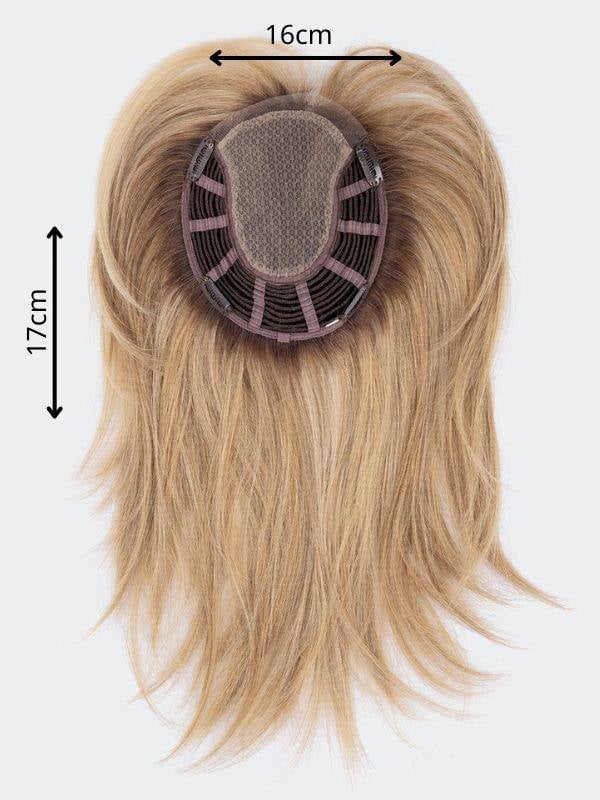 Volumateur Famous Ellen Wille : cheveux naturels Remy Hair, base 16x17 cm, longueur 30-32 cm, fixation à clips, rendu invisible