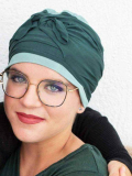 Turban Elsa bicolore en fibre de bambou — ultra-léger, hypoallergénique et anti-UV