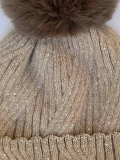 Bonnet Sacha en polaire avec pompon — disponible en 3 coloris pailletés