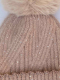 Bonnet Sacha en polaire avec pompon — disponible en 3 coloris pailletés