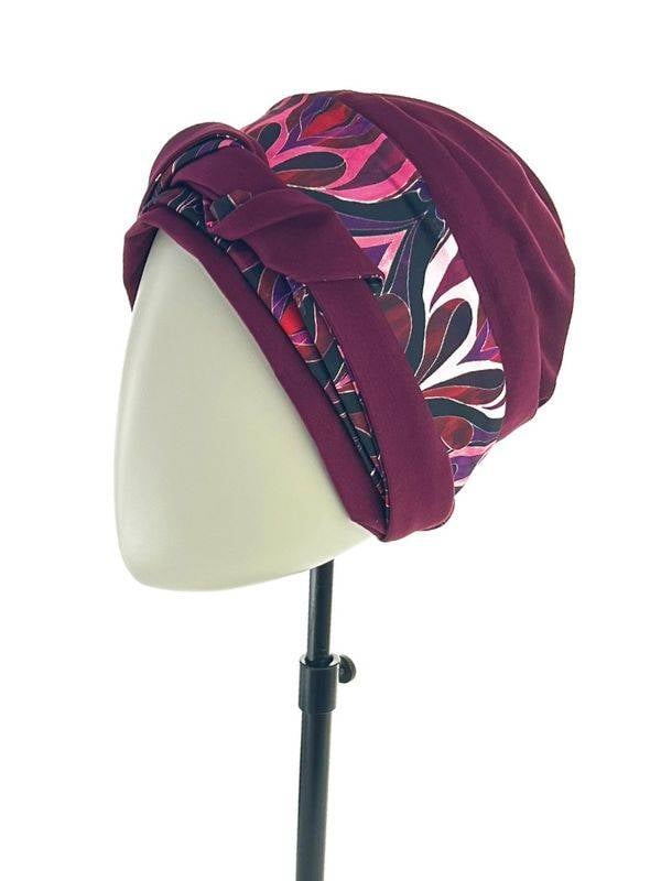 Set Maya — Bonnet turban avec bandeau réversible (95% viscose)