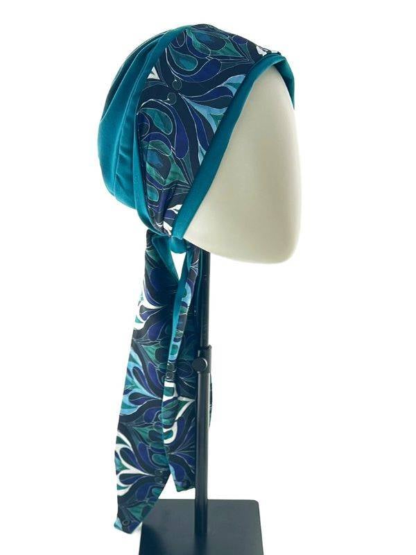 Set Maya — Bonnet turban avec bandeau réversible (95% viscose)