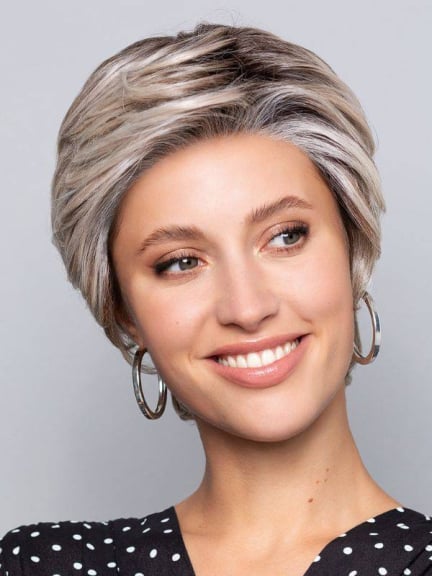 Perruque Nature Flirt Mono Lace — coupe courte effilée, bordure frontale invisible