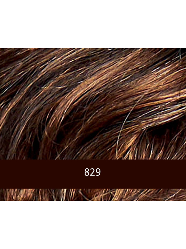 Duo Fiber Shyla — perruque courte élégante, mèche côté, 30% cheveux naturels, bonnet fait main