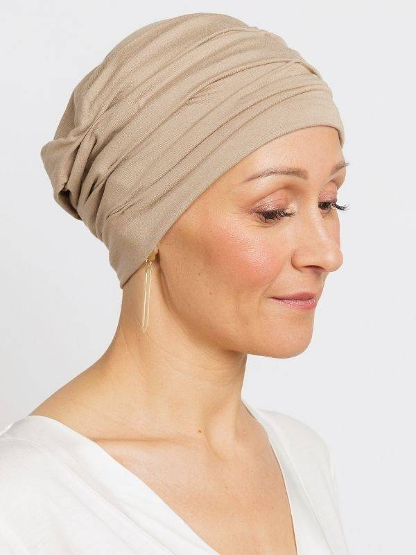 Bonnet chimio Marlene Uni Rosette La Vedette en viscose, sans coutures, effet volume, idéal cuir chevelu sensible