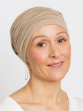 Bonnet chimio Marlene Uni Rosette La Vedette en viscose, sans coutures, effet volume, idéal cuir chevelu sensible