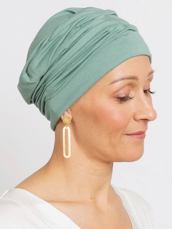 Bonnet chimio Marlene Uni Rosette La Vedette en viscose, sans coutures, effet volume, idéal cuir chevelu sensible
