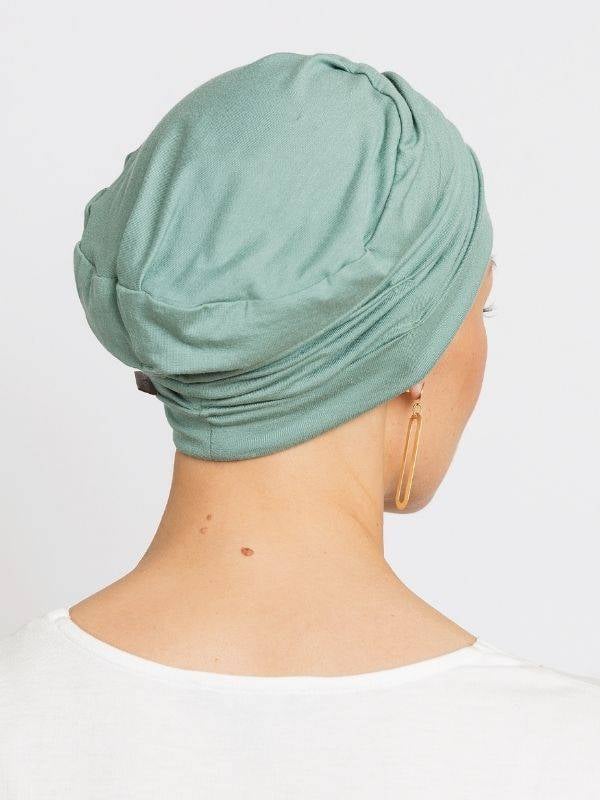 Bonnet chimio Marlene Uni Rosette La Vedette en viscose, sans coutures, effet volume, idéal cuir chevelu sensible