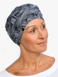 Turban Liz Rosette La Vedette en viscose, foulard fixé sur bonnet : tenue anti-glisse, nouages multiples, doux pour cuir chevelu