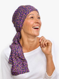Turban Liz Rosette La Vedette en viscose, foulard fixé sur bonnet : tenue anti-glisse, nouages multiples, doux pour cuir chevelu