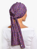 Turban Liz Rosette La Vedette en viscose, foulard fixé sur bonnet : tenue anti-glisse, nouages multiples, doux pour cuir chevelu