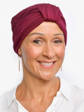 Bonnet chimio Sophia Rosette La Vedette : turban à boucle, volume naturel, viscose douce et respirante, maintien toute la journé