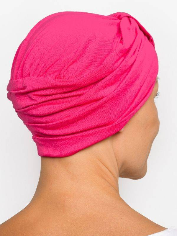 Bonnet chimio Sophia Rosette La Vedette : turban à boucle, volume naturel, viscose douce et respirante, maintien toute la journé