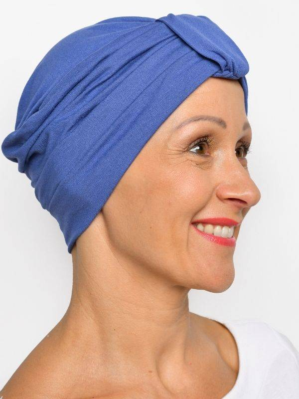 Bonnet chimio Sophia Rosette La Vedette : turban à boucle, volume naturel, viscose douce et respirante, maintien toute la journé