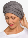 Turban chimio Hannah Rosette La Vedette en gaze de coton aérée, base préformée, confortable et facile à nouer