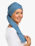 Turban chimio Hannah Rosette La Vedette en gaze de coton aérée, base préformée, confortable et facile à nouer