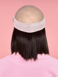Couronne de cheveux coupe carré 2-en-1 : nuque synthétique thermorésistante, bandeau réglable pour turban, foulard ou bonnet
