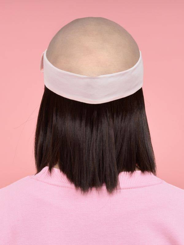 Couronne de cheveux coupe carré 2-en-1 : nuque synthétique thermorésistante, bandeau réglable pour turban, foulard ou bonnet