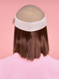 Couronne de cheveux coupe carré 2-en-1 : nuque synthétique thermorésistante, bandeau réglable pour turban, foulard ou bonnet