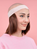 Couronne de cheveux coupe carré 2-en-1 : nuque synthétique thermorésistante, bandeau réglable pour turban, foulard ou bonnet