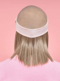 Couronne de cheveux coupe carré 2-en-1 : nuque synthétique thermorésistante, bandeau réglable pour turban, foulard ou bonnet