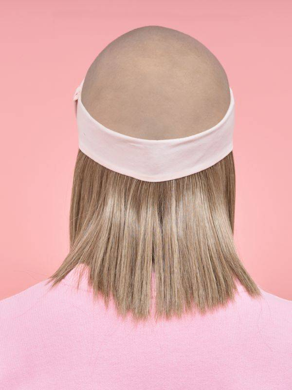 Couronne de cheveux coupe carré 2-en-1 : nuque synthétique thermorésistante, bandeau réglable pour turban, foulard ou bonnet