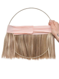 Couronne de cheveux coupe carré 2-en-1 : nuque synthétique thermorésistante, bandeau réglable pour turban, foulard ou bonnet