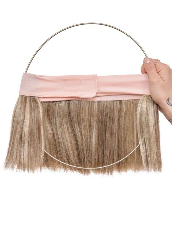 Couronne de cheveux coupe carré 2-en-1 : nuque synthétique thermorésistante, bandeau réglable pour turban, foulard ou bonnet