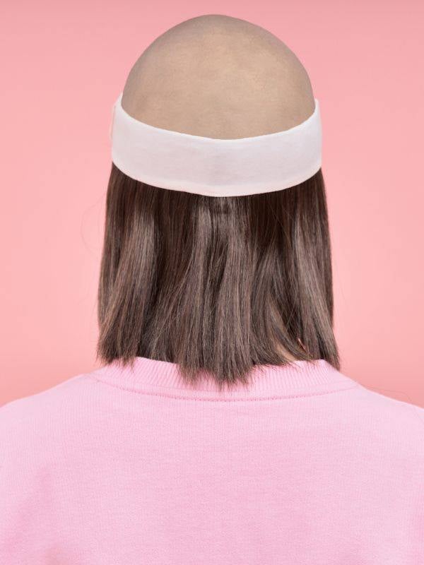 Couronne de cheveux coupe carré 2-en-1 : nuque synthétique thermorésistante, bandeau réglable pour turban, foulard ou bonnet