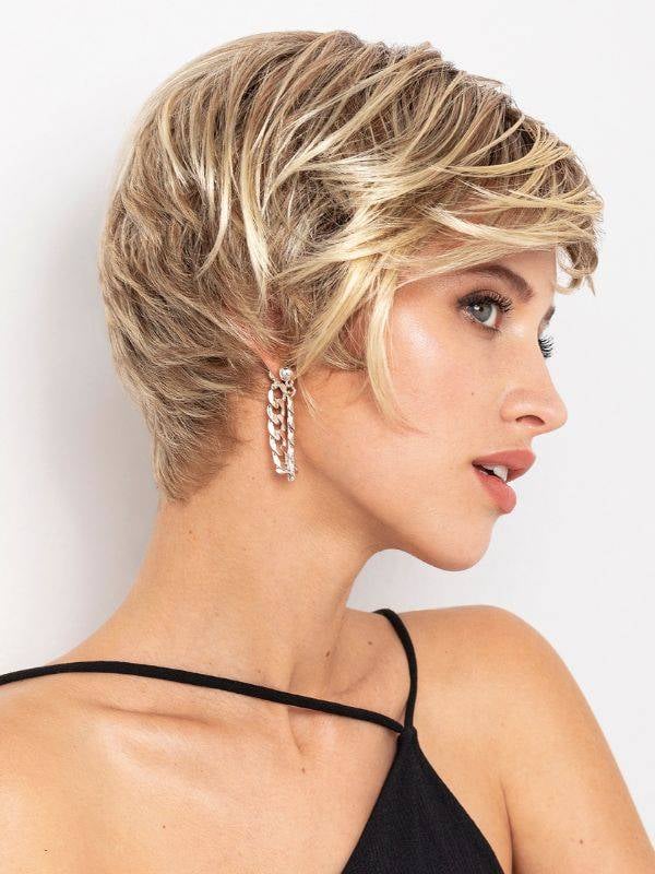 Sun Snap — perruque courte à mèche volumineuse, bordure frontale invisible