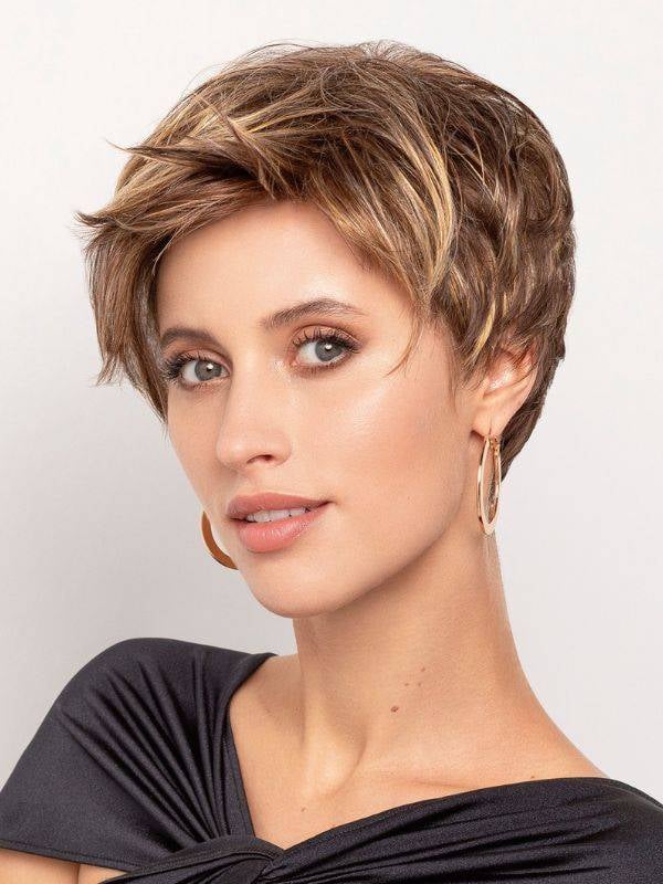 Perruque Sun Hip - coupe courte, bordure frontale invisible, rendu naturel