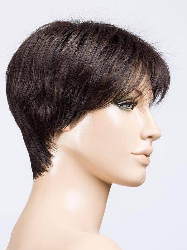 Perruque Elan Ellen Wille : coupe pixie courte, frange asymétrique, fibre thermorésistante et mini lace frontale