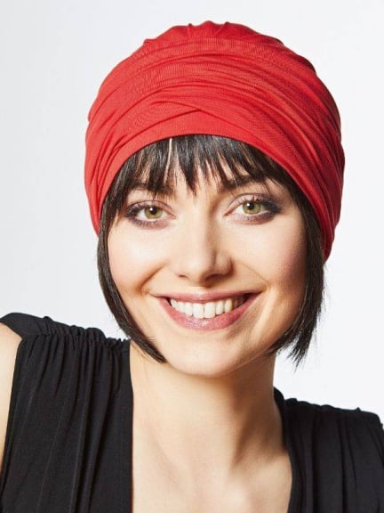 Turban Cora plissé en bambou, coloris vifs - Gisela Mayer