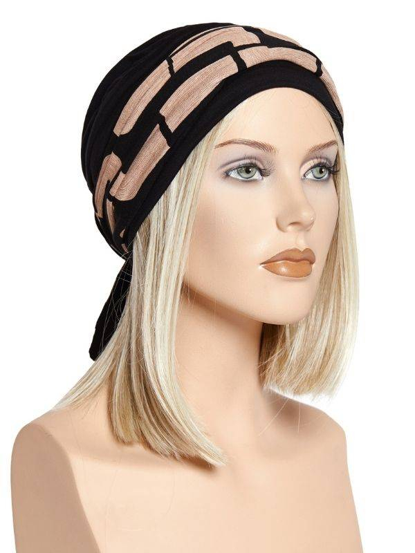 Turban Set Pia Gisela Mayer : bonnet en bambou doux et respirant avec bandeau en viscose à nouer, idéal en chimio ou alopécie.