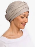 Turban chimio Hannah Rosette La Vedette en gaze de coton aérée, base préformée, confortable et facile à nouer