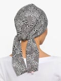 Turban chimio Audrey Rosette La Vedette, foulard réversible en coton-viscose, confortable et respirant, nouage facile dans la nu