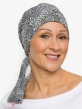 Turban chimio Audrey Rosette La Vedette, foulard réversible en coton-viscose, confortable et respirant, nouage facile dans la nu