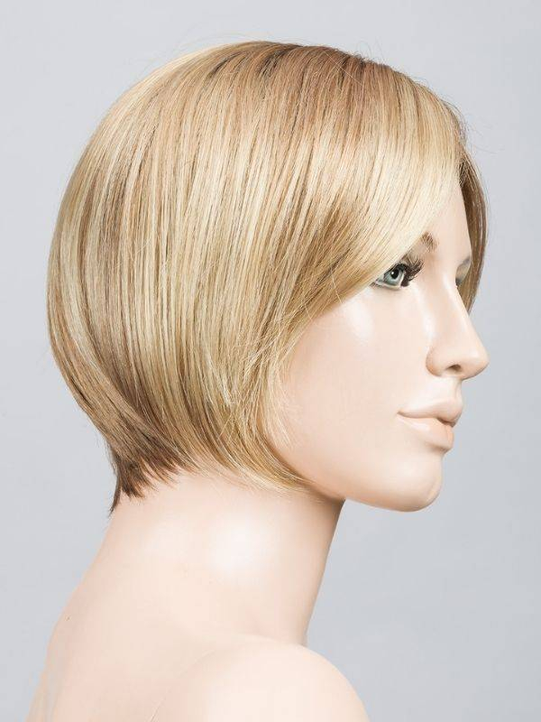 Talia Mono Part perruque carré court frange de côté tulle frontal