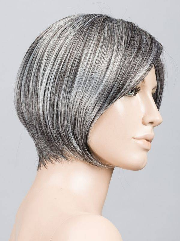 Talia Mono Part perruque carré court frange de côté tulle frontal