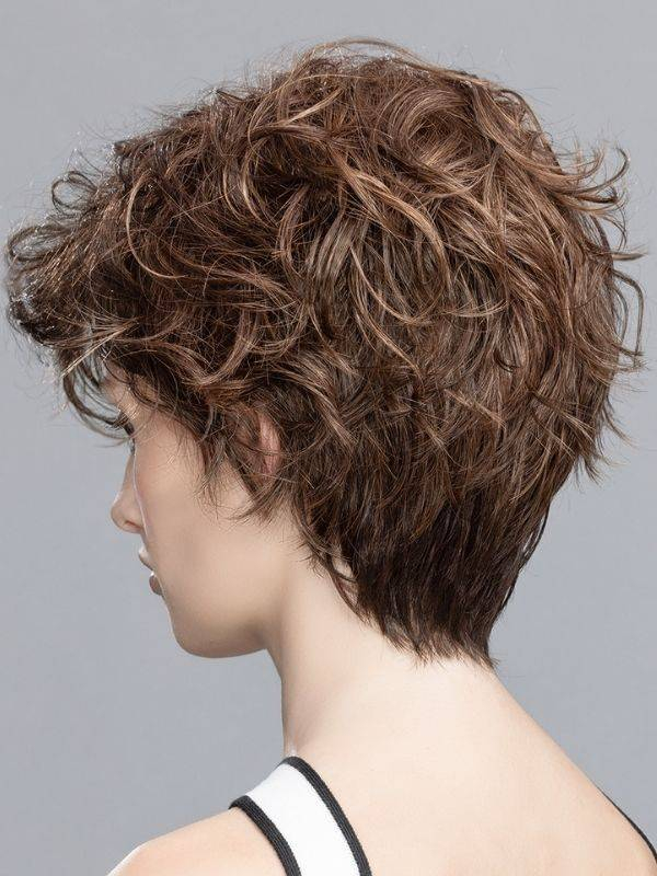 Perruque Courte Synthétique Marron Ondulée Avec Frange - Pour Femme - Taille Moyenne + Bonnet Offert - Neuf Sans étiquettes