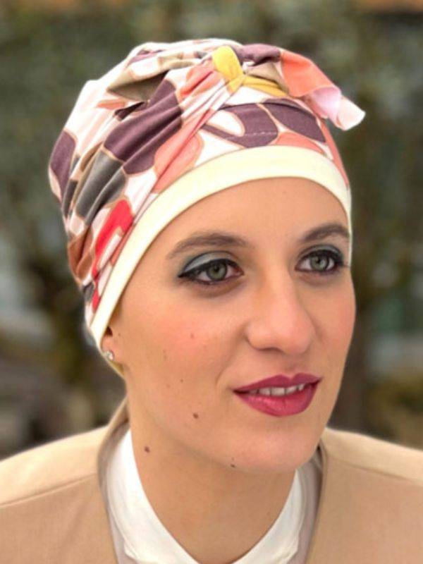 Turban Elsa bicolore en fibre de bambou — ultra-léger, hypoallergénique et anti-UV