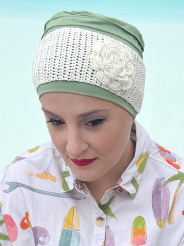 Bandeau Vélia MMParis en dentelle, porté seul ou sur turban – accessoire chic et glamour pour l’hiver