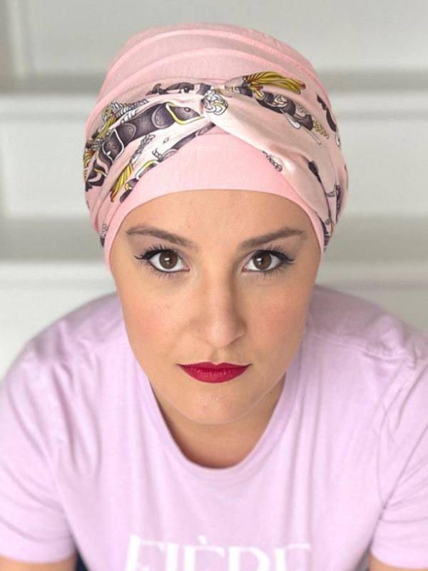 Bandeau Jane MM Paris à motifs tendance, taille unique, idéal pour habiller un bonnet uni comme le turban Lola