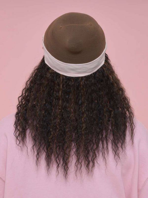 Couronne de cheveux frisés crépus texturée, fibre synthétique japonaise, bandeau ajustable 47 à 64 cm, effet naturel