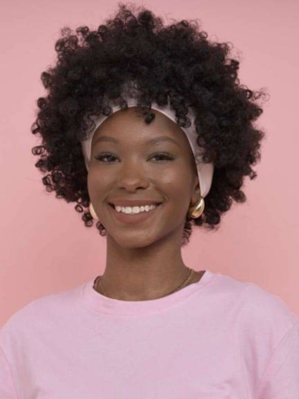 Demie perruque bandeau afro crépue en fibre curly japonaise — look naturel et confortable