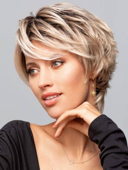 Micki Mono Lace - perruque courte, bordure frontale invisible et volume naturel