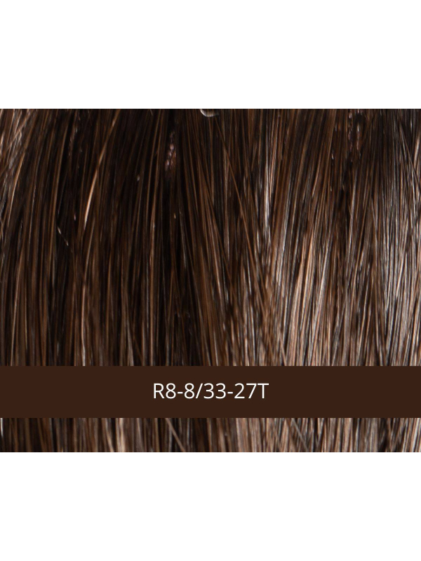 Perruque Caroline NJ Création — coupe courte volumineuse, frange fournie et bordure en tulle