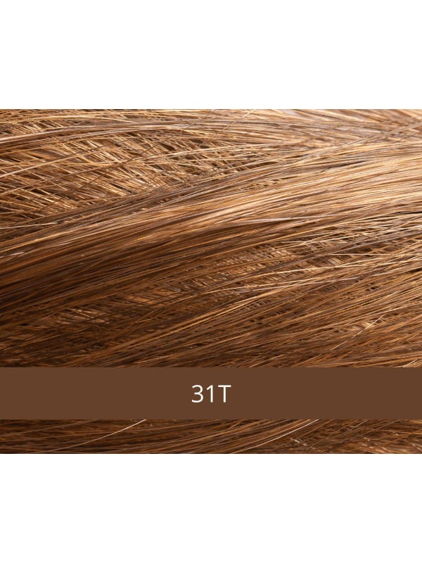 Perruque Céline mi-longue lisse avec frange - Fibre synthétique résistante 180°C, ANTIGLISSE