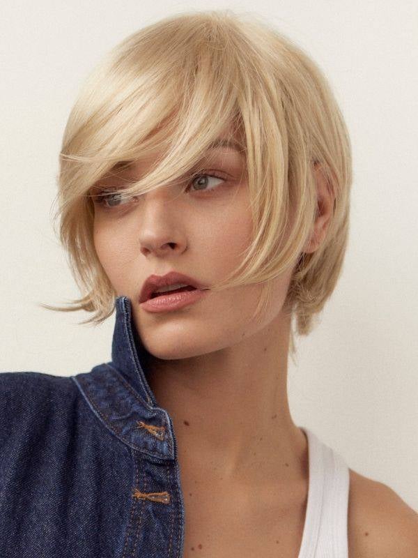 Perruque Charlotte mi-longue asymétrique NJ Création - fibre synthétique, confort antiglisse